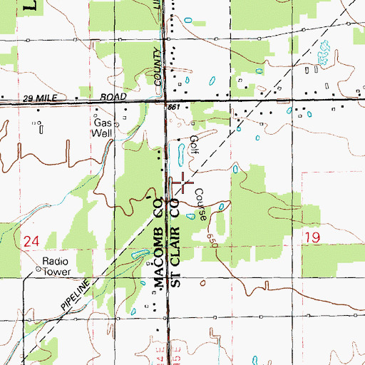 Topographic Map of Michigan Meadows Golf Course, MI