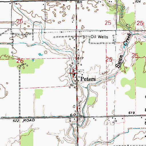 Topographic Map of Saint Paul's Lutheran Church, MI