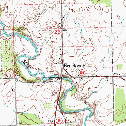 Topographic Map of Brockway Post Office (historical), MI