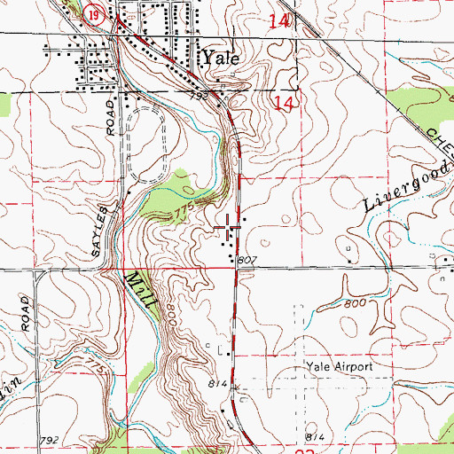 Topographic Map of Brockway Township Fire Station One, MI