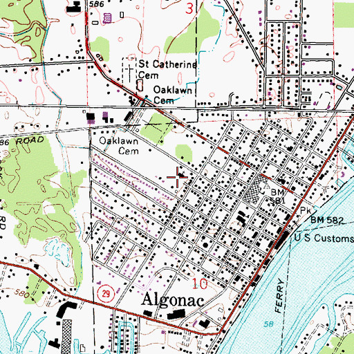 Topographic Map of Lighthouse Baptist Church, MI