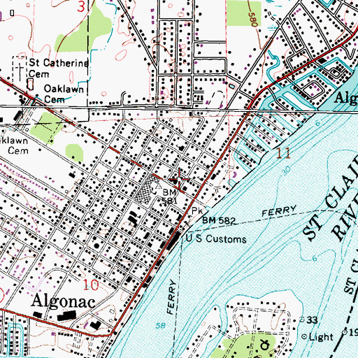 Topographic Map of Trinity United Methodist Church, MI