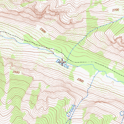 Topographic Map of Charlotte Creek, CA