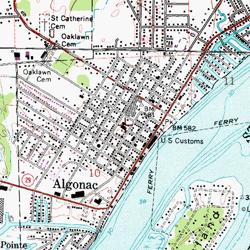 Topographic Map of Saint Catherine's Church, MI