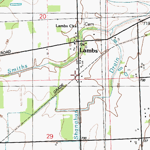Topographic Map of Lamb Station (historical), MI