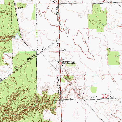 Topographic Map of Atkins Station (historical), MI