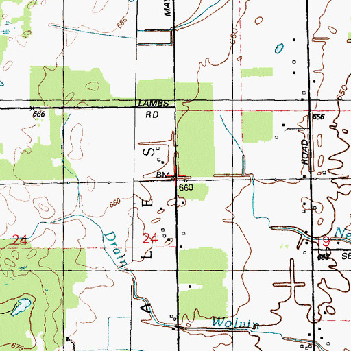 Topographic Map of Burns Station (historical), MI