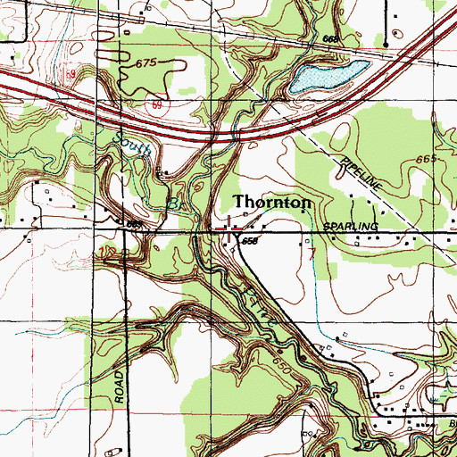 Topographic Map of Thornton Station (historical), MI