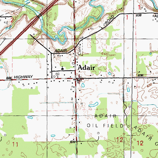 Topographic Map of Adair Station (historical), MI
