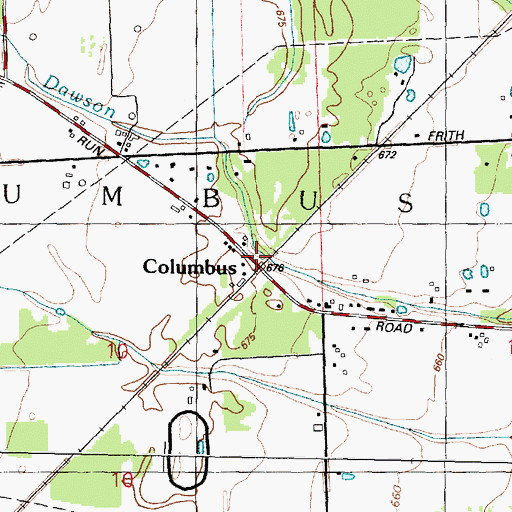 Topographic Map of Columbus Station, MI