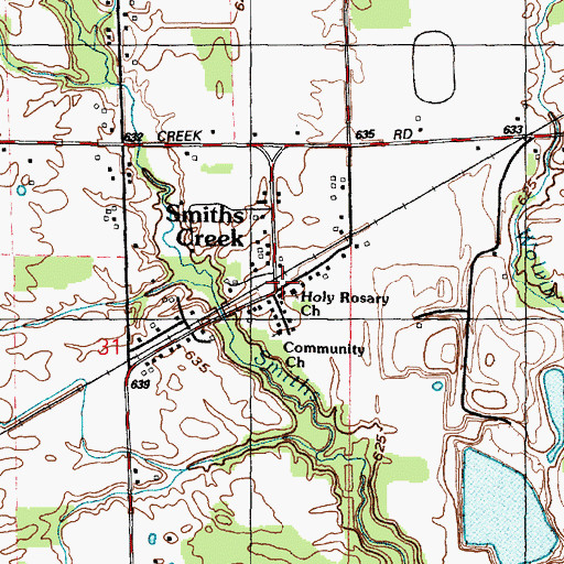 Topographic Map of Smiths Creek Station, MI