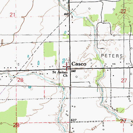 Topographic Map of Saint James United Church of Christ, MI