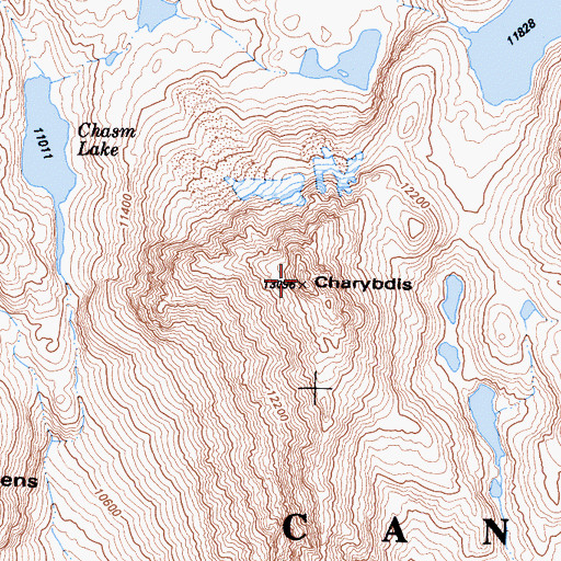 Topographic Map of Charybdis, CA