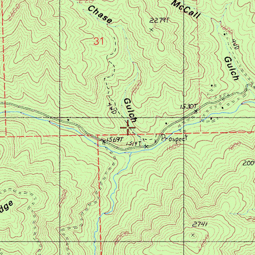 Topographic Map of Chase Gulch, CA