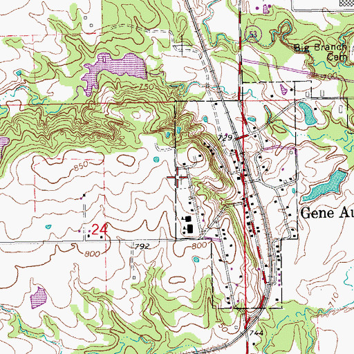 Topographic Map of Berwyn Cemetery, OK