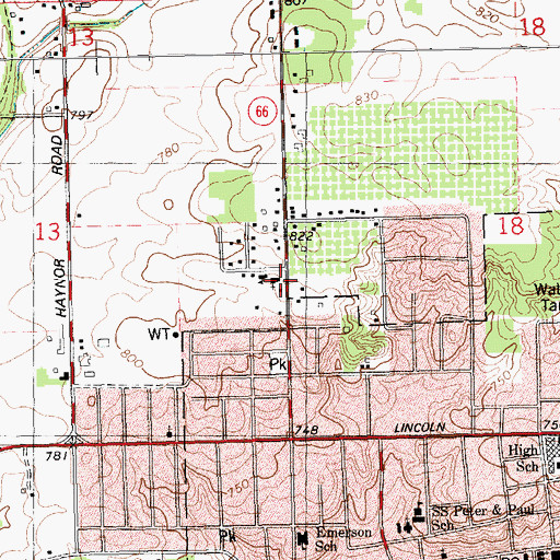 Topographic Map of Seventh-Day Adventist Church, MI