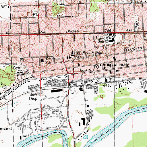 Topographic Map of Resurrection Life Church, MI