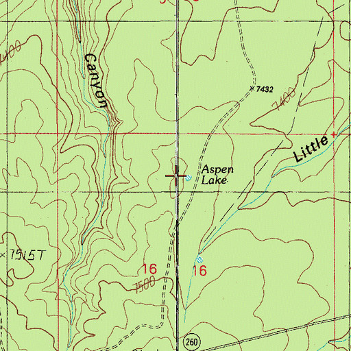 Topographic Map of Aspen Lake, AZ