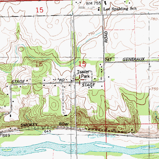 Topographic Map of Hidden Valley Mobile Home Community, MI