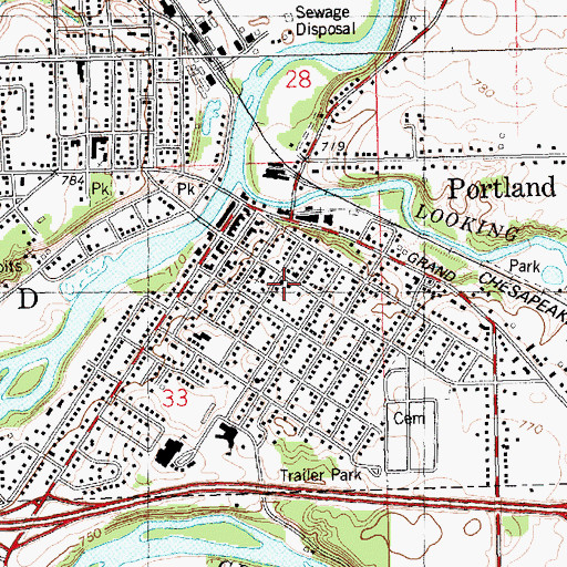 Topographic Map of First Baptist Church, MI