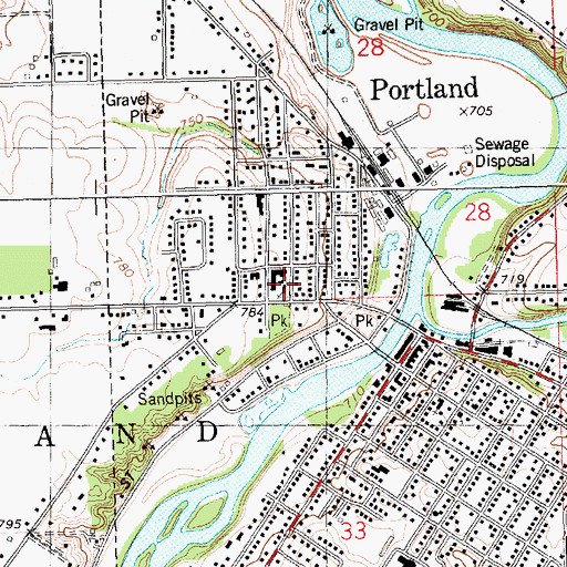 Topographic Map of Saint Patrick's Church, MI