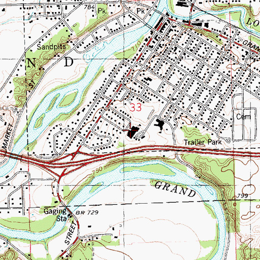 Topographic Map of Portland Middle School, MI