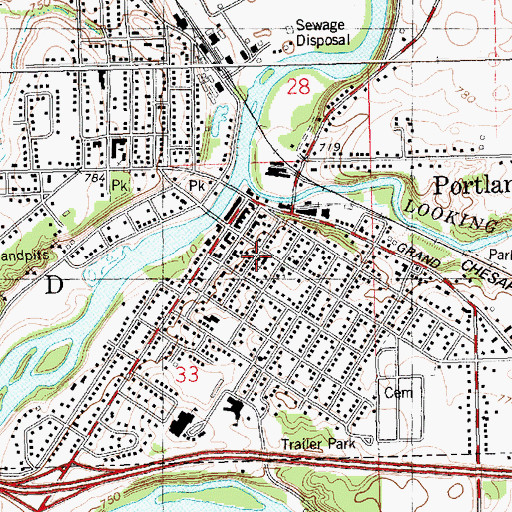 Topographic Map of United Methodist Church, MI