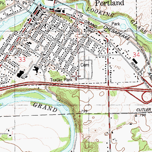Topographic Map of Sunset View Mobile Home Park, MI