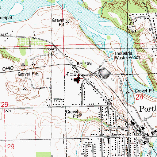 Topographic Map of Westwood Elementary School, MI
