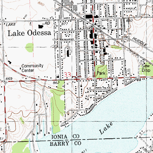 Topographic Map of Harvest Community Church, MI