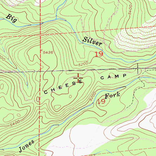 Topographic Map of Cheese Camp Ridge, CA