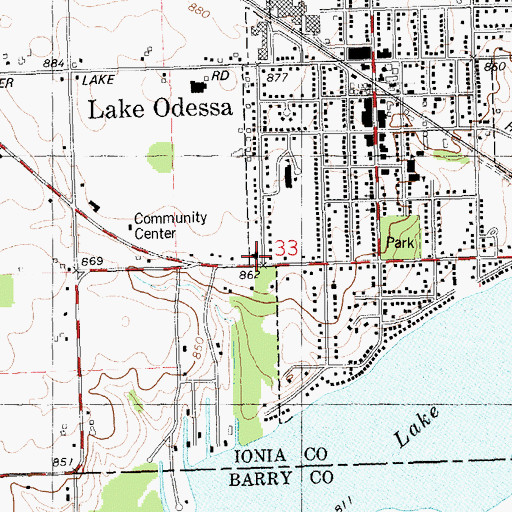 Topographic Map of Saint Edward Catholic Church, MI