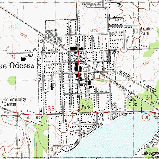 Topographic Map of Central United Methodist Church, MI