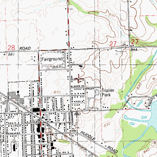Topographic Map of Living Gospel Church, MI