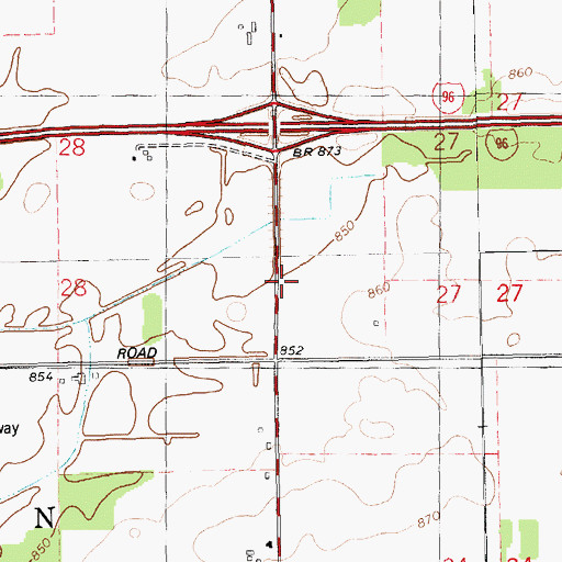 Topographic Map of Ionia County Church of Christ, MI