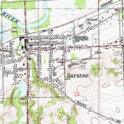 Topographic Map of Galilee Baptist Church, MI