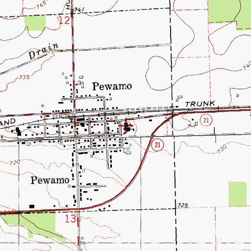 Topographic Map of Saint Joseph's Church, MI