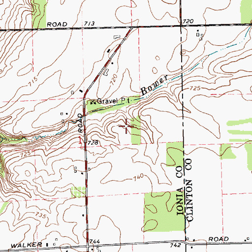 Topographic Map of Huckleberry Creek Golf Course, MI