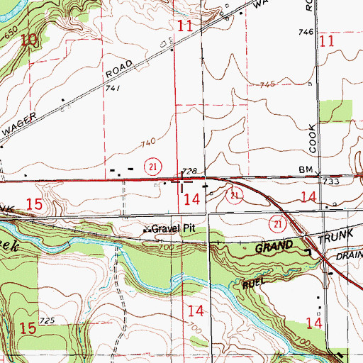 Topographic Map of Pine Haven Estates Mobile Home Park, MI