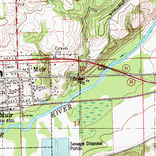 Topographic Map of First Christian Church, MI