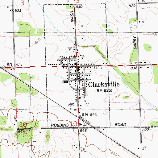 Topographic Map of Clarksville Bible Church, MI