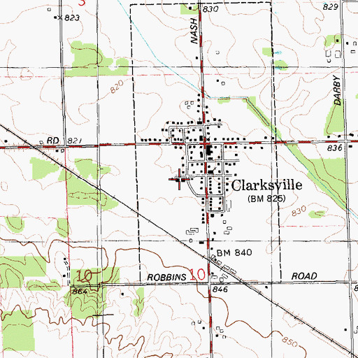 Topographic Map of Clarksville Elementary School, MI