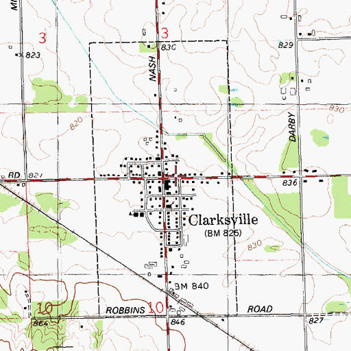 Topographic Map of Clarksville Family Medicine, MI