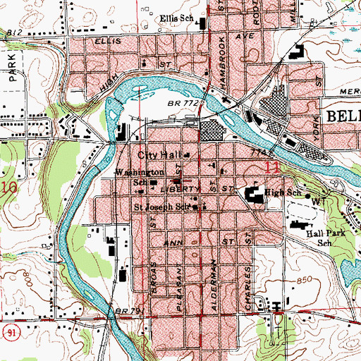 Topographic Map of United Methodist Church, MI