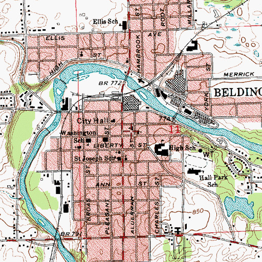 Topographic Map of Church of Jesus Christ of Latter Day Saints, MI