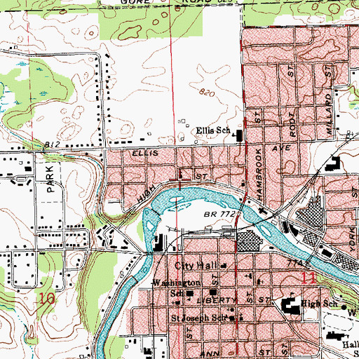 Topographic Map of Holy Cross Lutheran Church, MI