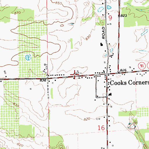 Topographic Map of New Hope Church of God, MI