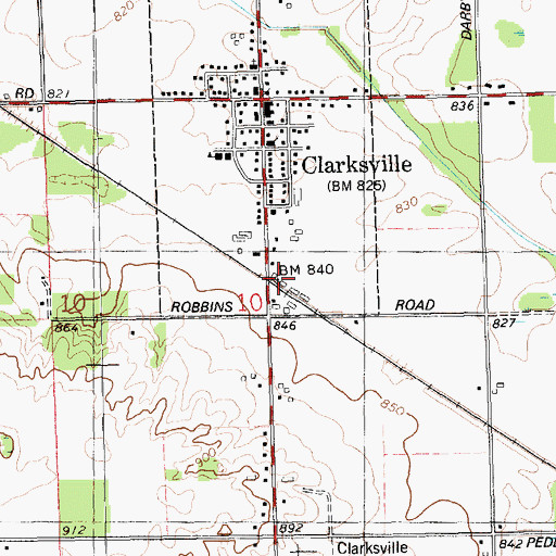 Topographic Map of Clarksville Station, MI