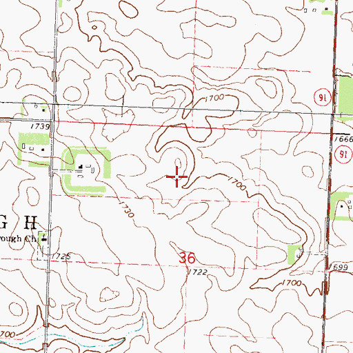 Topographic Map of C and M Farms, MN