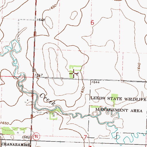 Topographic Map of Hurd Hog Farms, MN